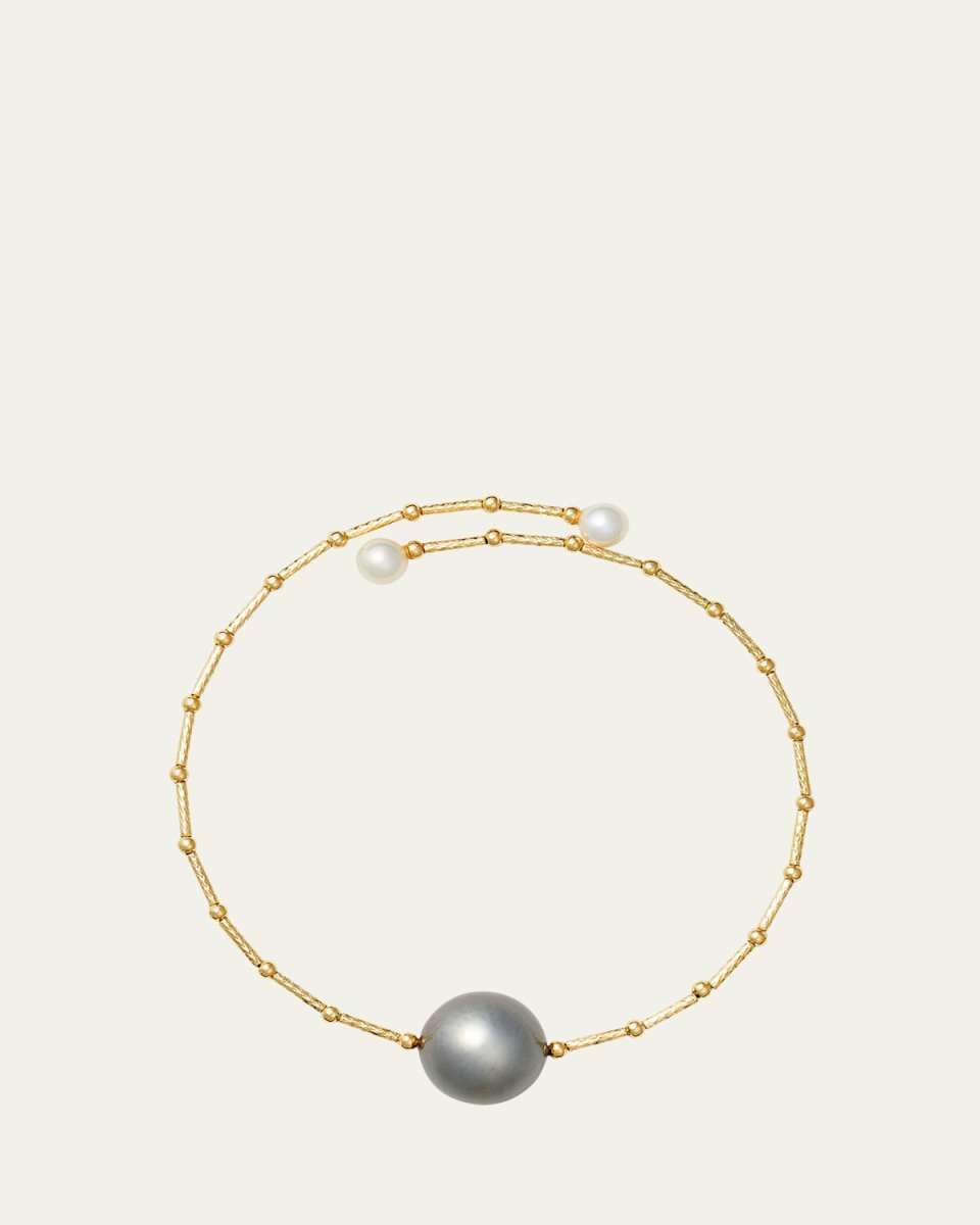 18K Yellow Gold San Simeon Multi Ruby and Pearl Beaded Bracelet
